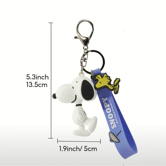 Snoopy Keychain with Purple Strap, NEW - Picture 2 of 7